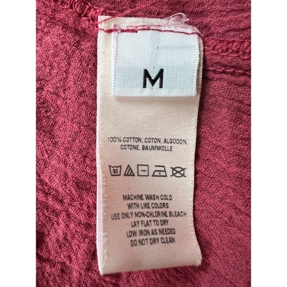 Anthropologie Saturday Sunday Ombre Pink Raspberry Gauzy Dress Size Medium - Picture 5 of 8